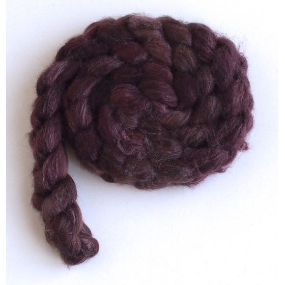Blended Chocolate on Polwarth/Silk 60/40 Roving