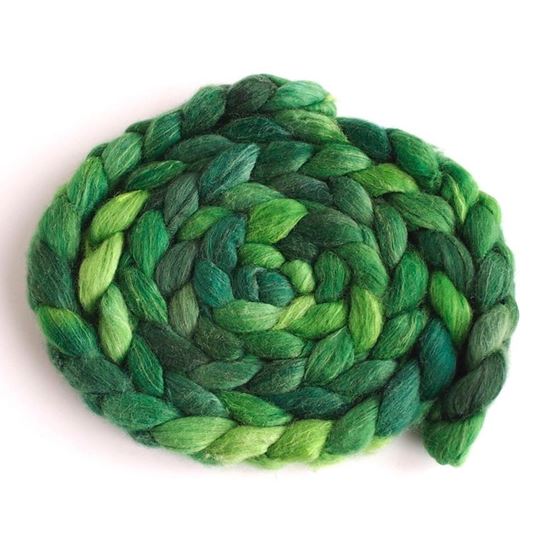 Green Gallery on Polworth/Silk Roving