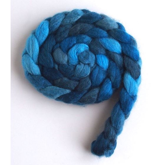 Riveting Blue on BFL/Silk Roving